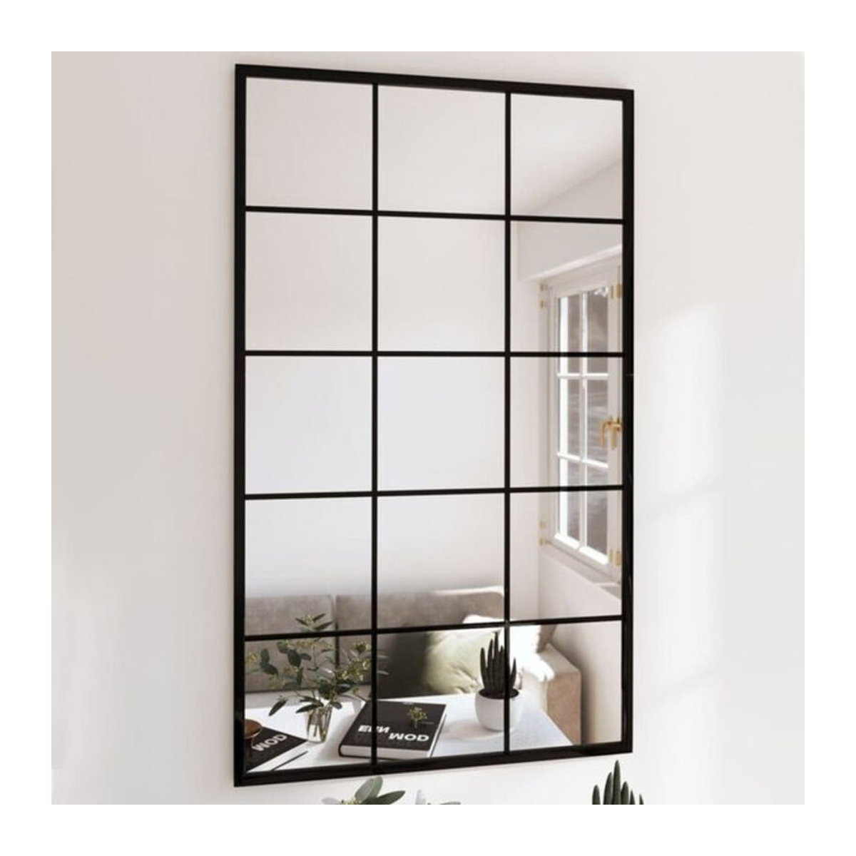 6er Set Wandspiegel Vidaxl aus Metall in Schwarz, Rechteckig, B: 100 cm, H: 60 cm - Bild 1