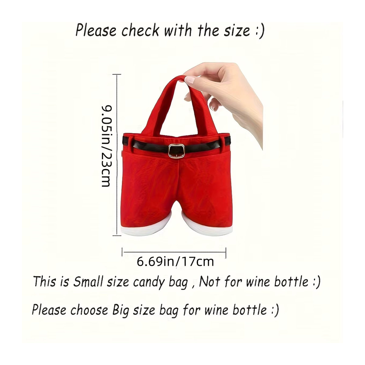 6er Set Weihnachts Bonbon Tüten im Santa Pants Style in Rot für festliche Geschenke - Bild 3