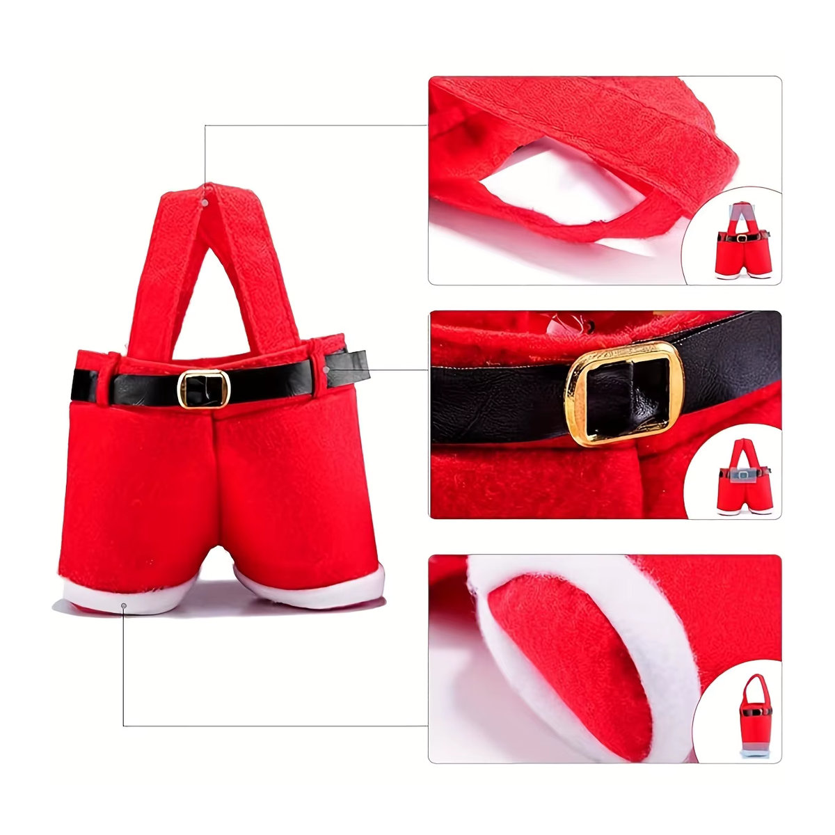 6er Set Weihnachts Bonbon Tüten im Santa Pants Style in Rot für festliche Geschenke - Bild 5