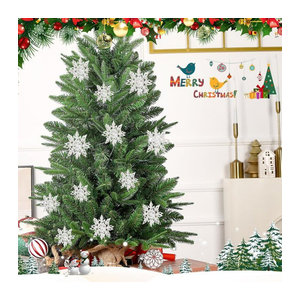 6er Set weiße 3D Schneeflocken aus Papier als hängende Weihnachtsdekoration