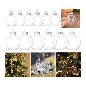6er Set YONGSNOW Weihnachtskugeln transparent aus Kunststoff zum Befüllen, runde Hängeornamente für den Weihnachtsbaum