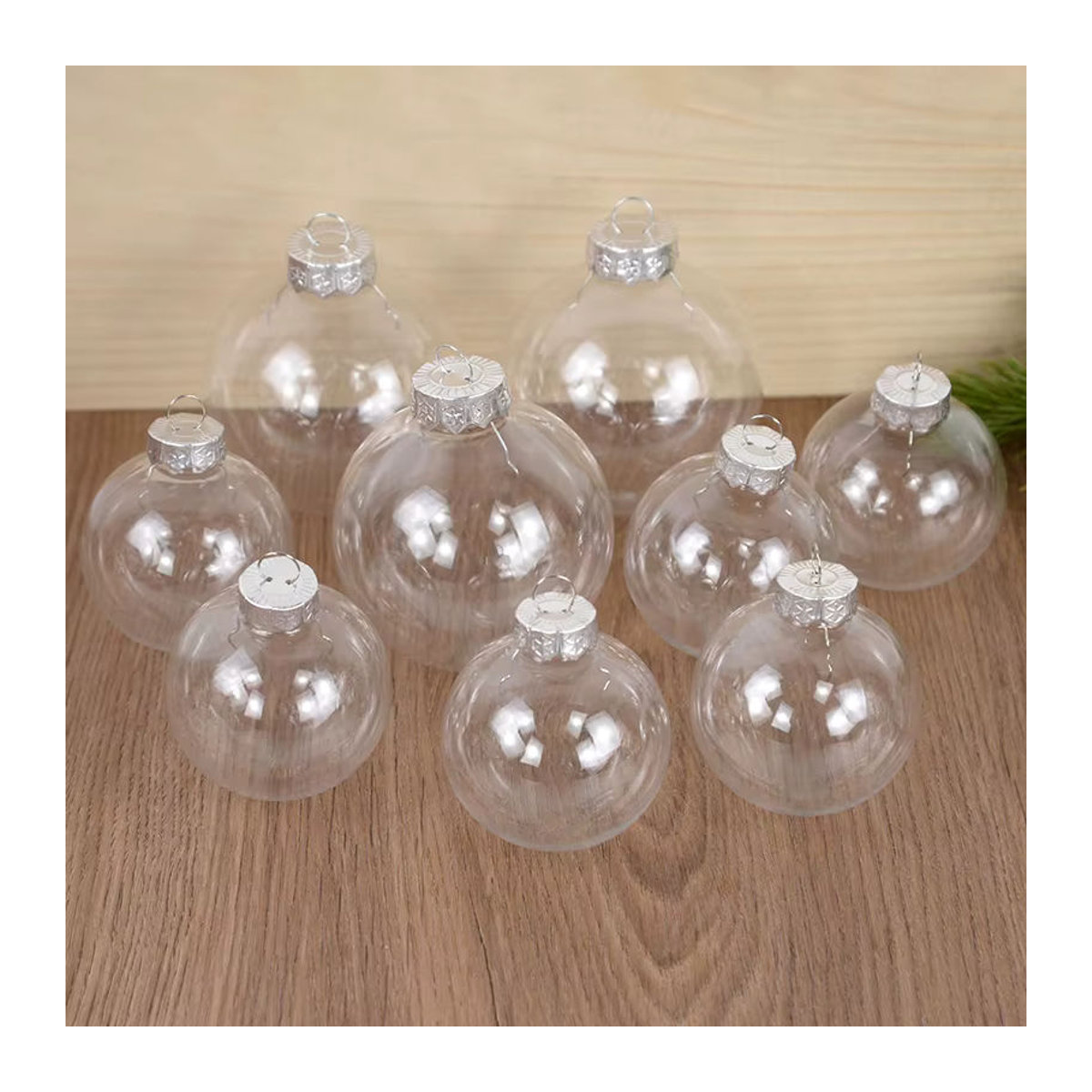 6er Set YONGSNOW Weihnachtskugeln transparent aus Kunststoff zum Befüllen, runde Hängeornamente für den Weihnachtsbaum - Bild 4