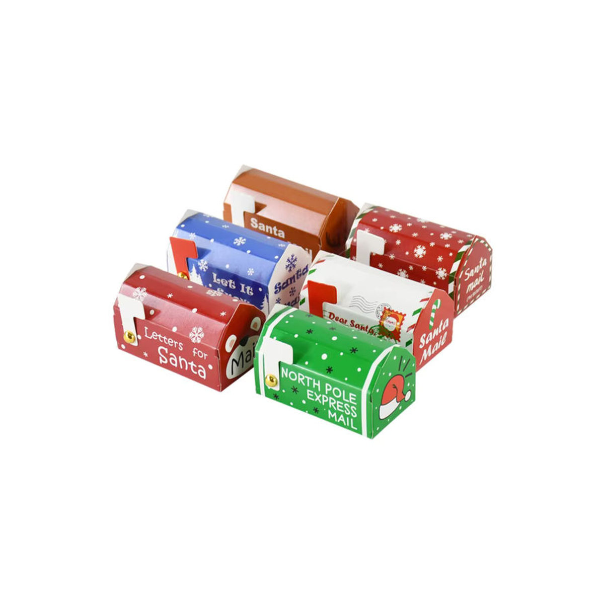 6er Set ZQNYCY Weihnachts Briefkasten Geschenkboxen aus Papier mit Santa und Rentier Muster in Mehrfarbig - Bild 7
