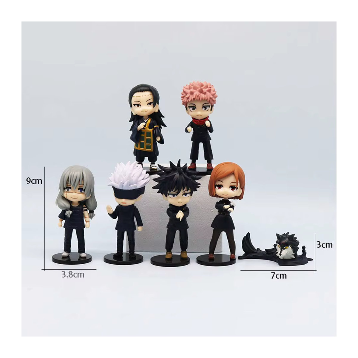 7-teiliges Set Bandai Anime Jujutsu Kaisen Figuren aus Kunststoff, mehrfarbig, Höhe: 9 cm - Bild 3