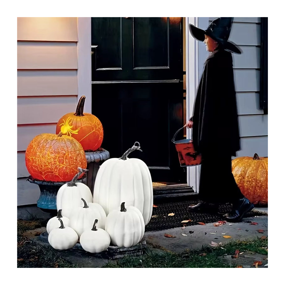 7er Set Künstliche Kürbis Modelle in Mehrfarbig für Herbst Dekorationen, Halloween und Thanksgiving Tischdekoration - Bild 1