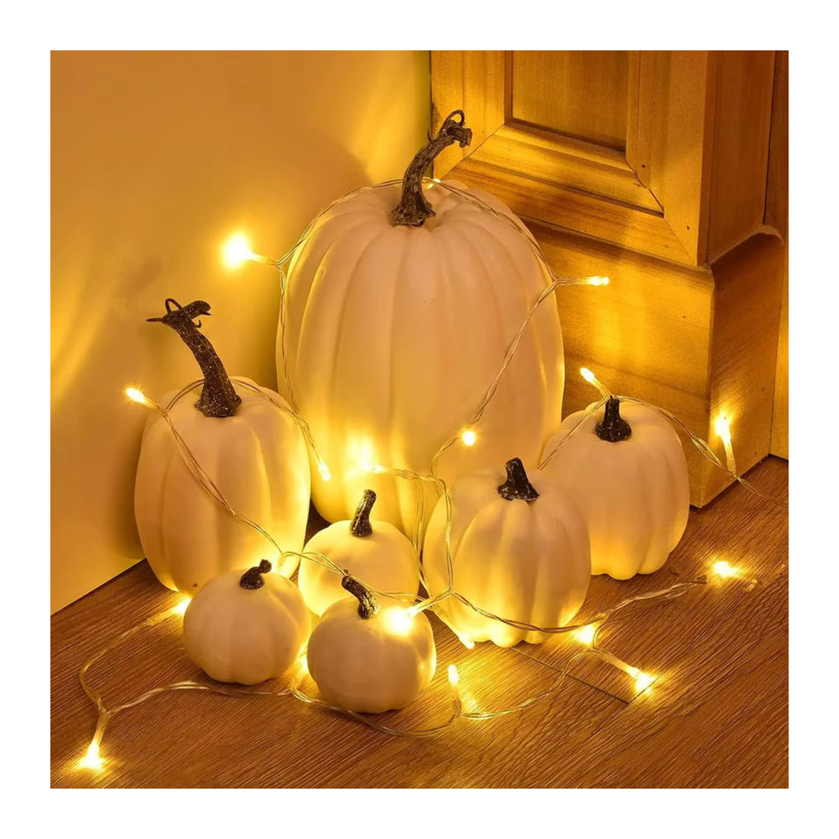 7er Set Künstliche Kürbis Modelle in Mehrfarbig für Herbst Dekorationen, Halloween und Thanksgiving Tischdekoration - Bild 2