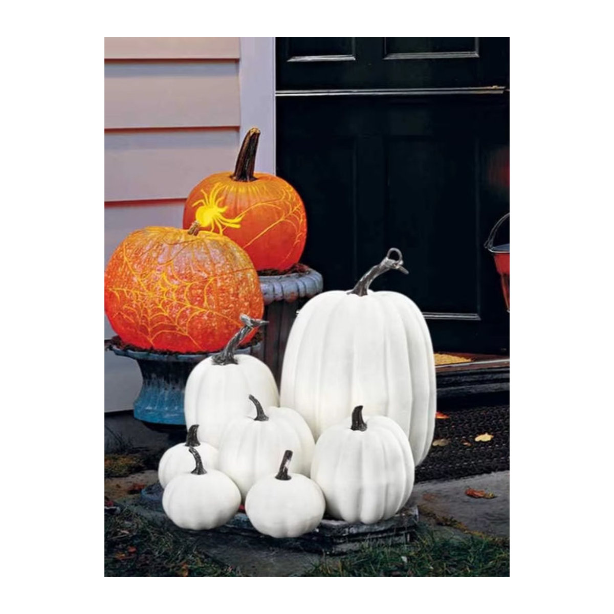 7er Set Künstliche Kürbis Modelle in Mehrfarbig für Herbst Dekorationen, Halloween und Thanksgiving Tischdekoration - Bild 3