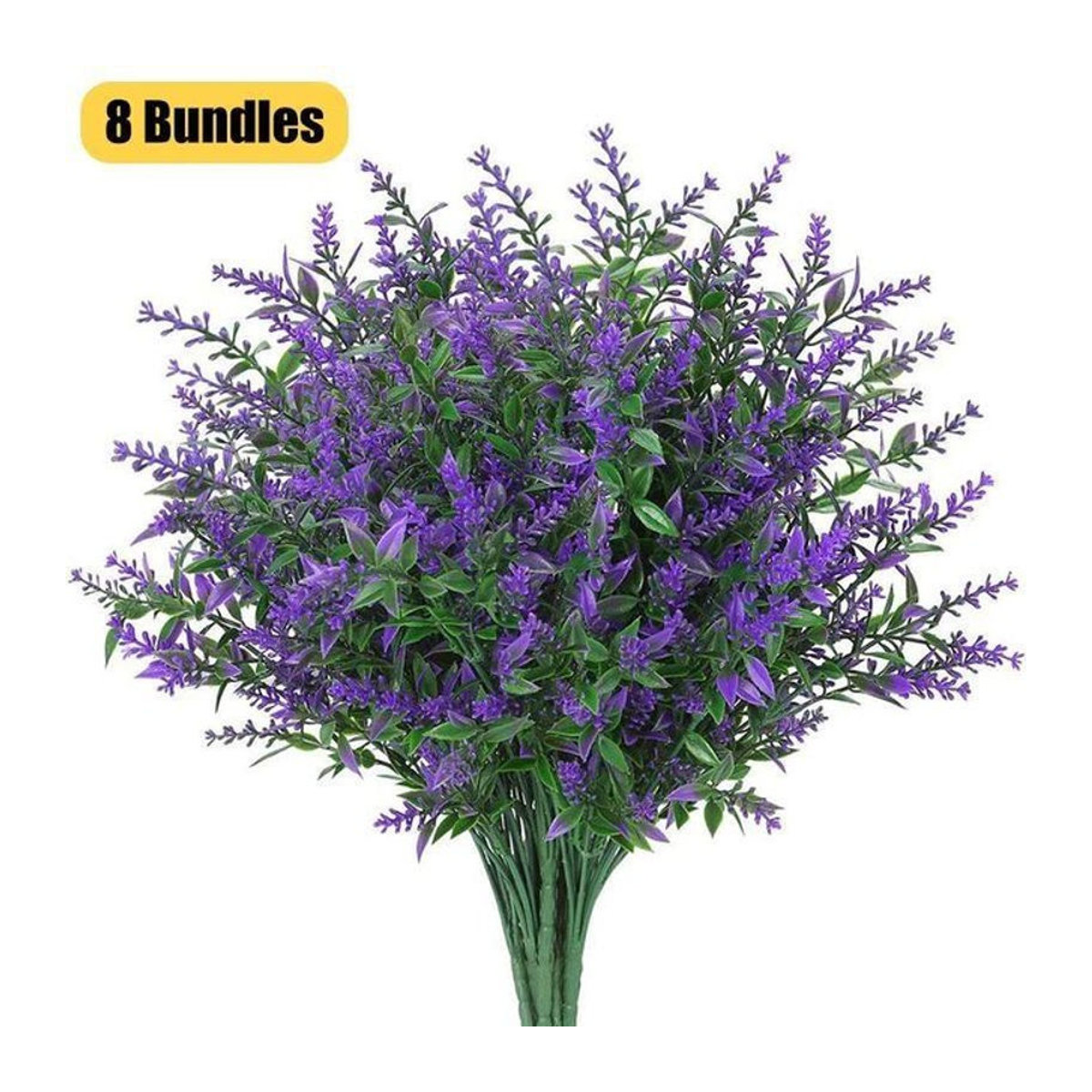 8 Bündel künstlicher Lavendel in Lila von yuyongzhi, wetterfeste Kunstblumen für Garten und Veranda, Höhe: 35 cm - Bild 1