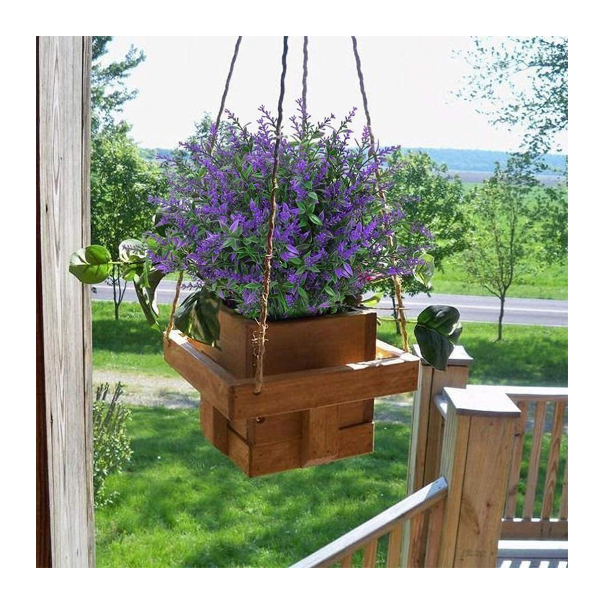 8 Bündel künstlicher Lavendel in Lila von yuyongzhi, wetterfeste Kunstblumen für Garten und Veranda, Höhe: 35 cm - Bild 4