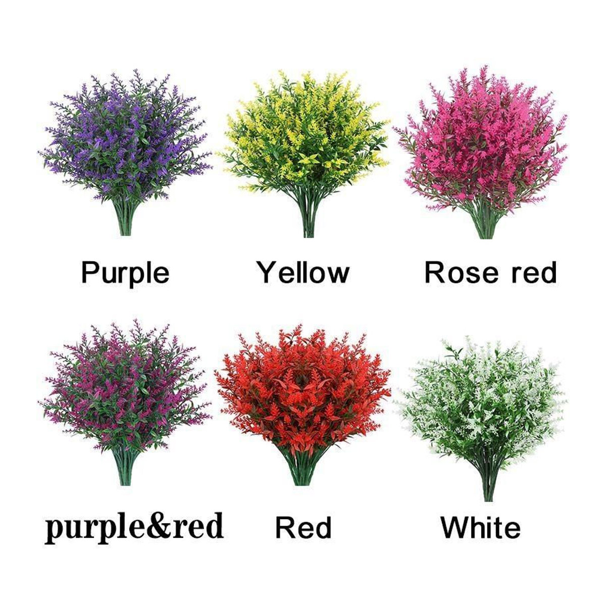 8 Bündel künstlicher Lavendel in Lila von yuyongzhi, wetterfeste Kunstblumen für Garten und Veranda, Höhe: 35 cm - Bild 8