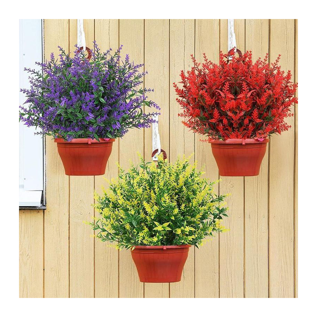 8 Bündel künstlicher Lavendel in Lila von yuyongzhi, wetterfeste Kunstblumen für Garten und Veranda, Höhe: 35 cm - Bild 9