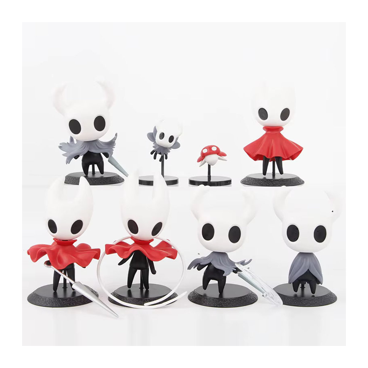 8 Hollow Knight Figuren Set aus Kunstharz und Kunststoff, mehrfarbige Cartoon-Spielpuppen als Desktop-Dekoration und Ornamente - Bild 2