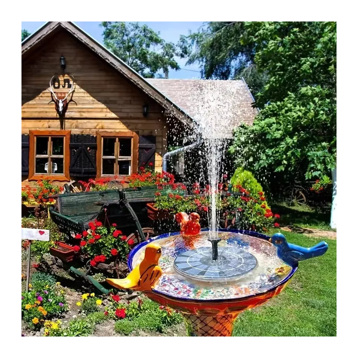8 Schwimmende Solar-Düsenpumpen in Schwarz für Teiche, Gartenbäder und Vogelbäder, Durchmesser: 13 cm, 16 cm und 18 cm - Bild 6