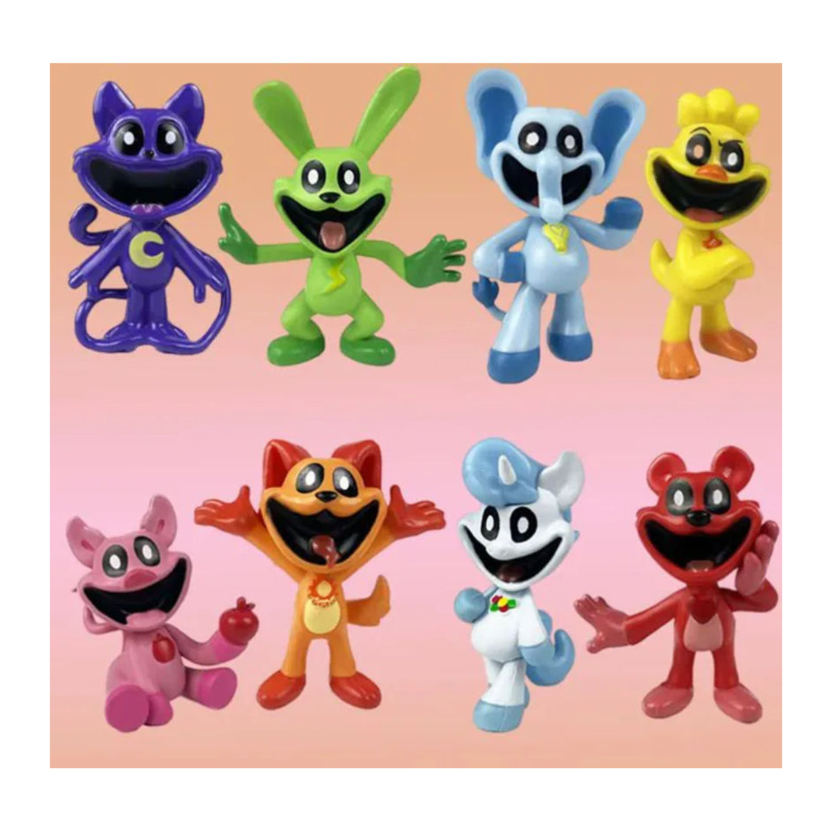 8 Stück Bandai Anime Smiling Catnap Spielfiguren aus PVC in Mehrfarbig als Desktop-Dekoration und Geschenk für Kinder - Bild 1