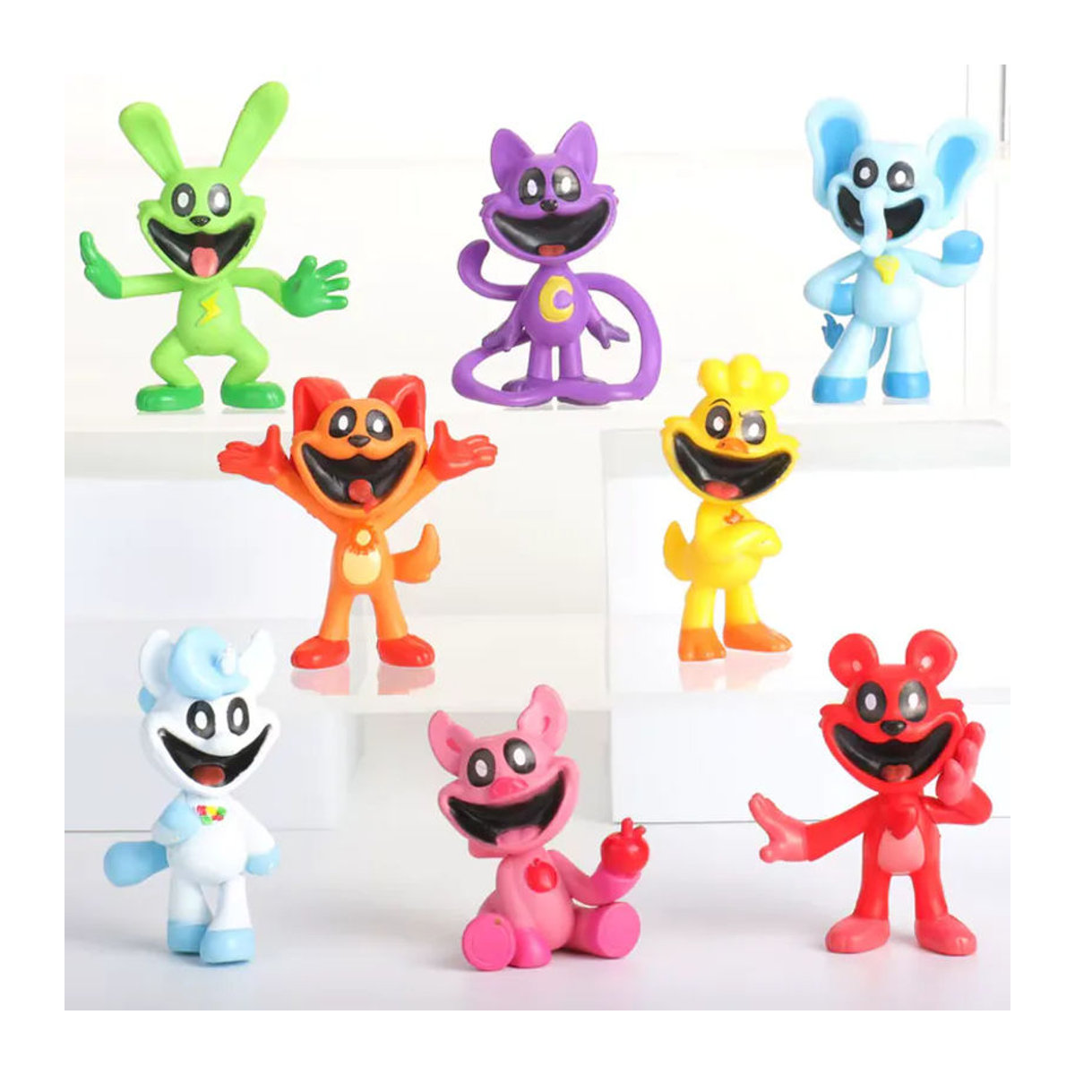 8 Stück Bandai Anime Smiling Catnap Spielfiguren aus PVC in Mehrfarbig als Desktop-Dekoration und Geschenk für Kinder - Bild 2