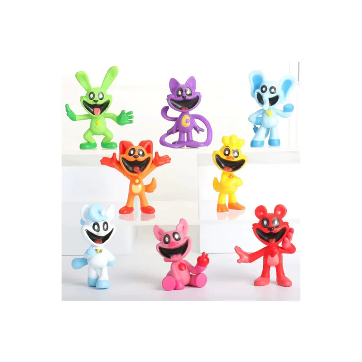 8 Stück Bandai Anime Smiling Catnap Spielfiguren aus PVC in Mehrfarbig als Desktop-Dekoration und Geschenk für Kinder - Bild 5