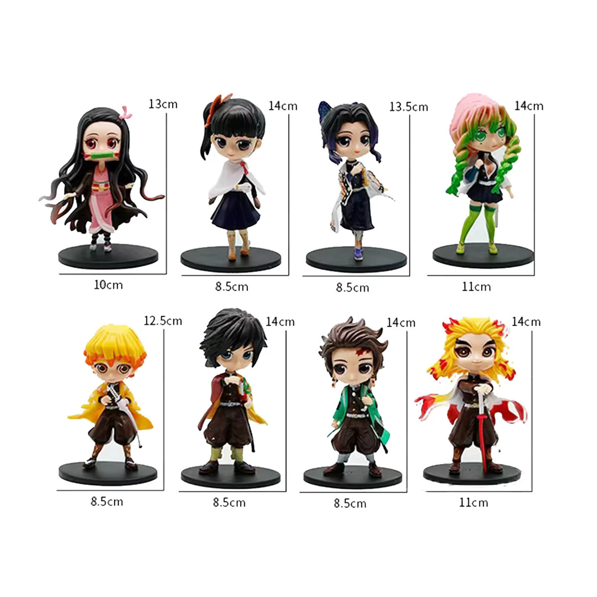 8 Stück Bandai Demon Slayer Blindbox Anime Figuren Set mit Tanjiro Kamado und Nezuko aus PVC in Mehrfarbig - Bild 2