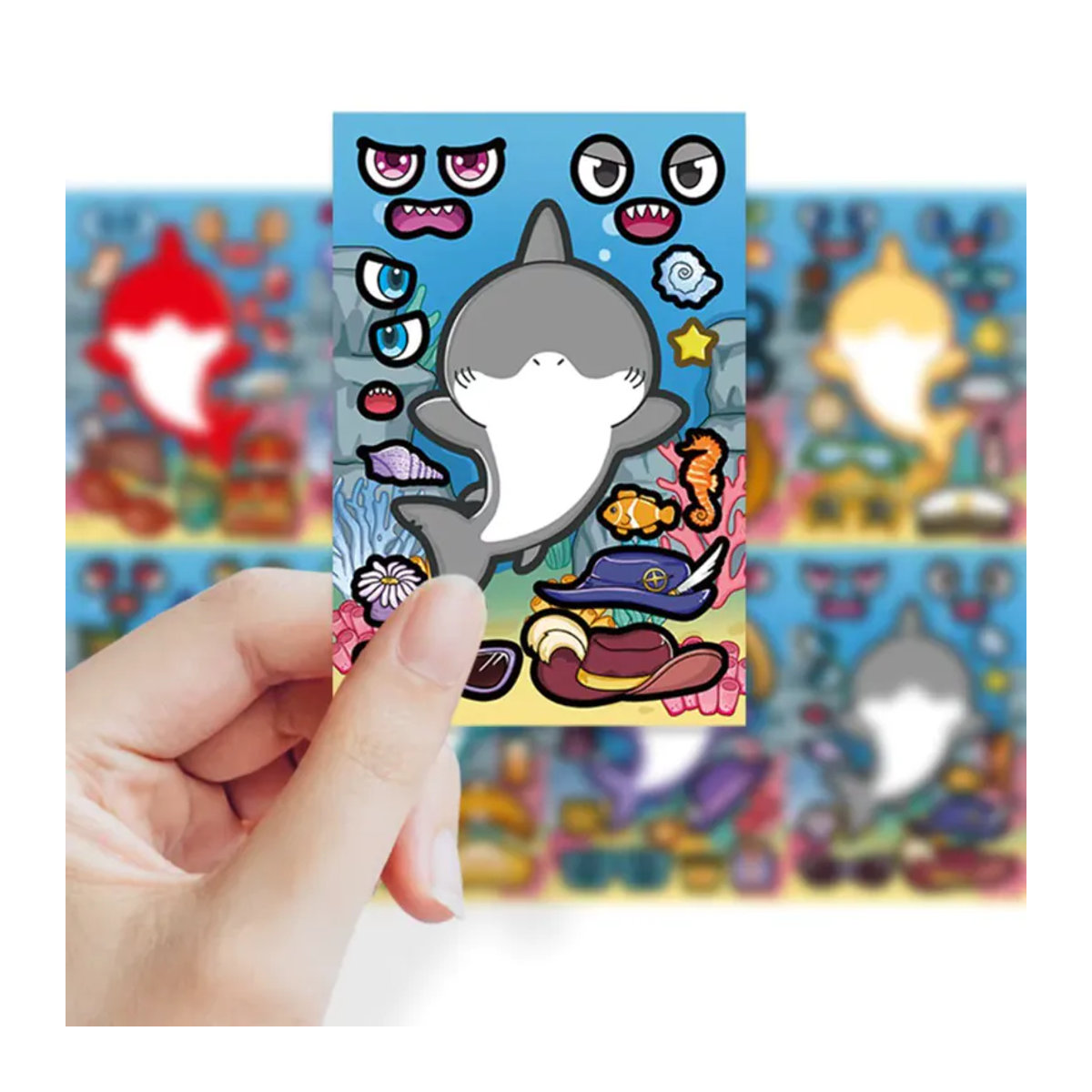 8 Stück Haifisch-Aufkleber im maritimen Design von Anime Worlds Store, mehrfarbig, aus Papier - Bild 5
