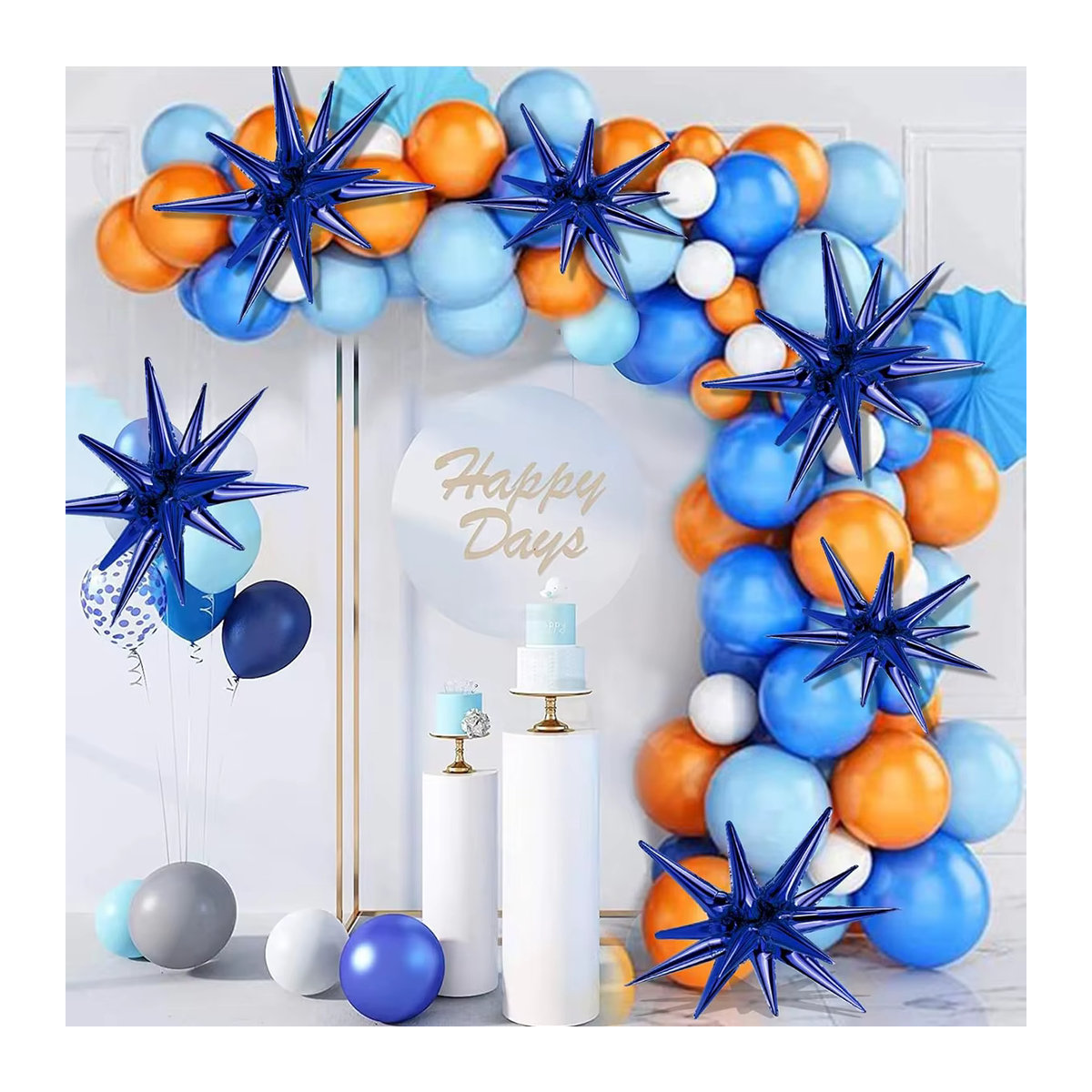 8 Stück Sternballons aus Aluminiumfolie in Blau und Schwarz für Babyparty oder Abschlussfeier - Bild 4
