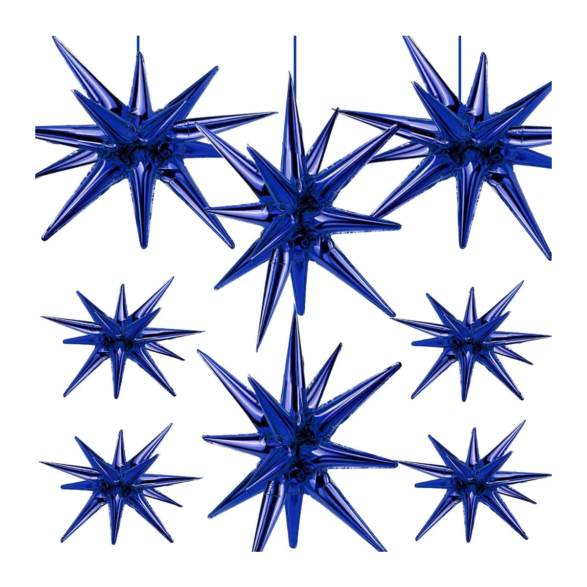 8 Stück Sternballons aus Aluminiumfolie in Blau und Schwarz für Babyparty oder Abschlussfeier - Bild 6