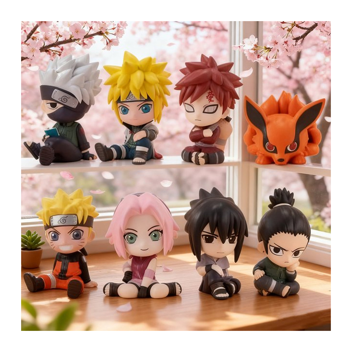 8-teiliges Anime Naruto Figuren Set von Bandai, mehrfarbige Q-Version Actionfiguren aus Kunststoff für Kinder - Bild 1