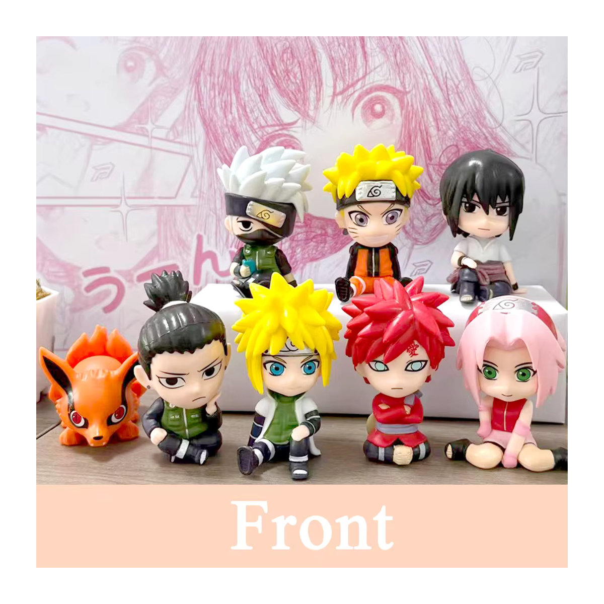 8-teiliges Anime Naruto Figuren Set von Bandai, mehrfarbige Q-Version Actionfiguren aus Kunststoff für Kinder - Bild 2