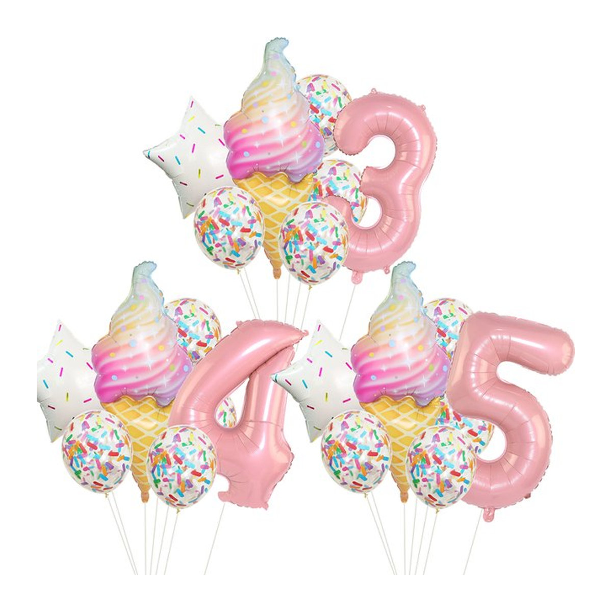 8-teiliges Donut Party-Dekorationsset mit Folienballons und Konfetti für Baby Shower und Geburtstag, mehrfarbig - Bild 1
