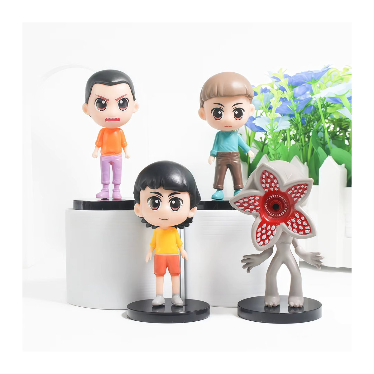 8-teiliges Stranger Things Figuren Set von Bandai mit Eleven, Dustin, Barb, Steve und Demogorgon, mehrfarbige PVC Actionfiguren für Kinder - Bild 2