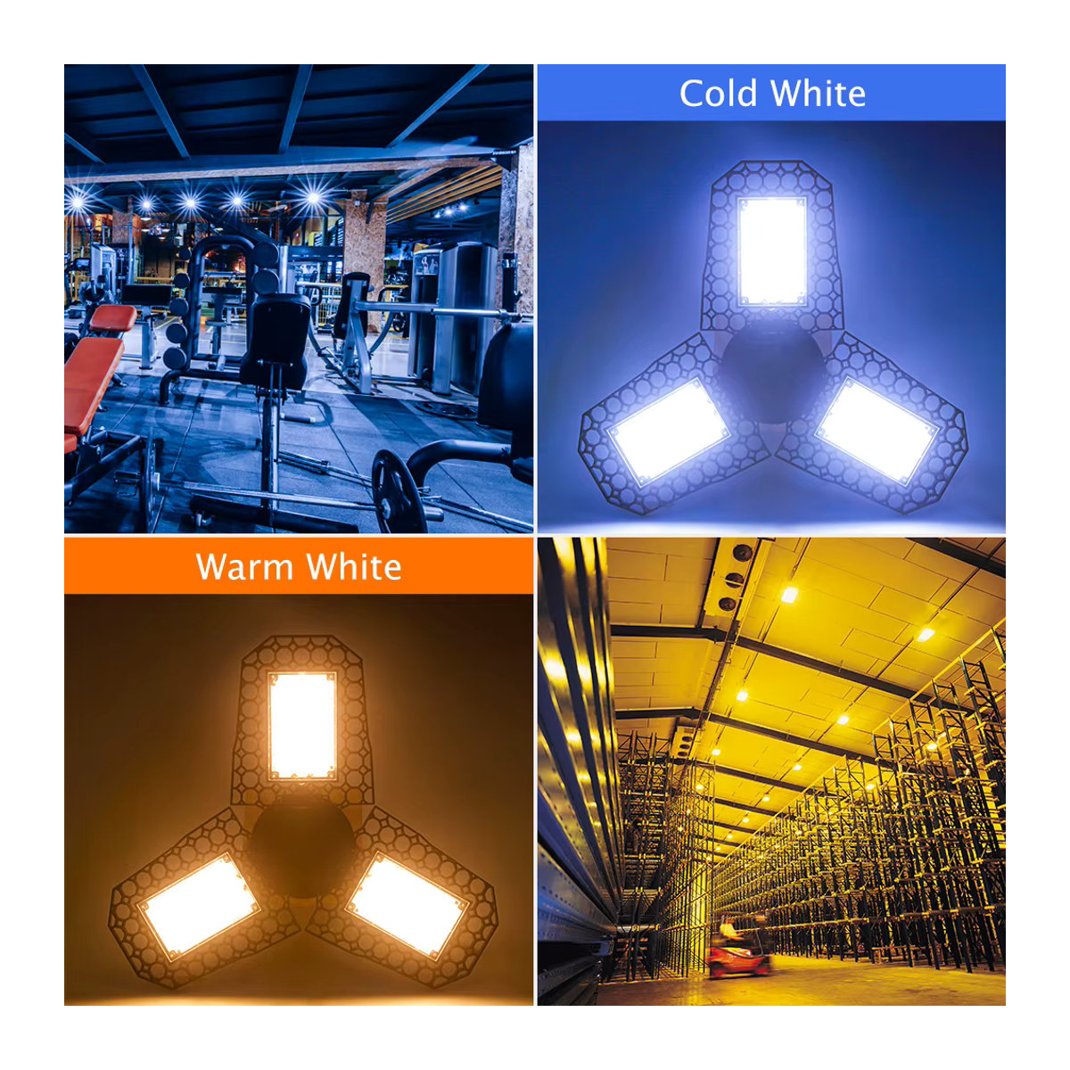 80 W LED-Glühbirne E27 als verformbarer Strahler für Werkstatt und Garage - Bild 2