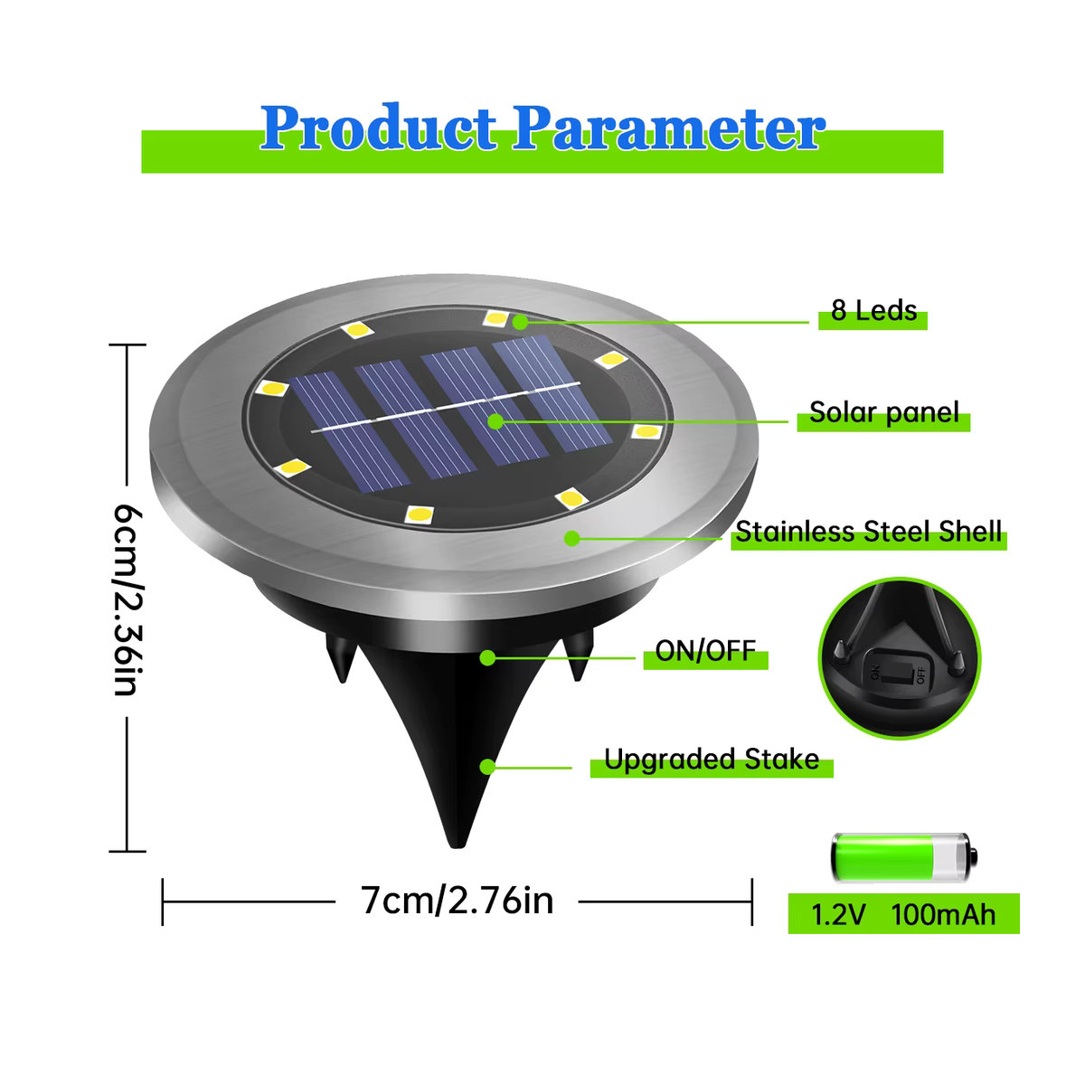 8er Set AMARYLLIS Solar Wegeleuchten aus Edelstahl in Weiß und Silber mit 8 LED für Garten und Auffahrt - Bild 4
