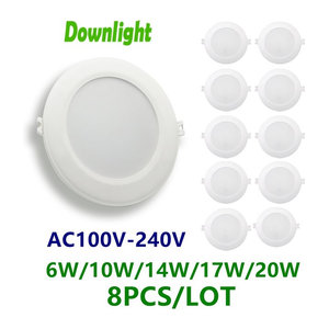 8er Set Gatetop LED Einbaustrahler in Weiß, flimmerfreie Deckenleuchten für Küche, Besprechungszimmer und Schlafzimmer