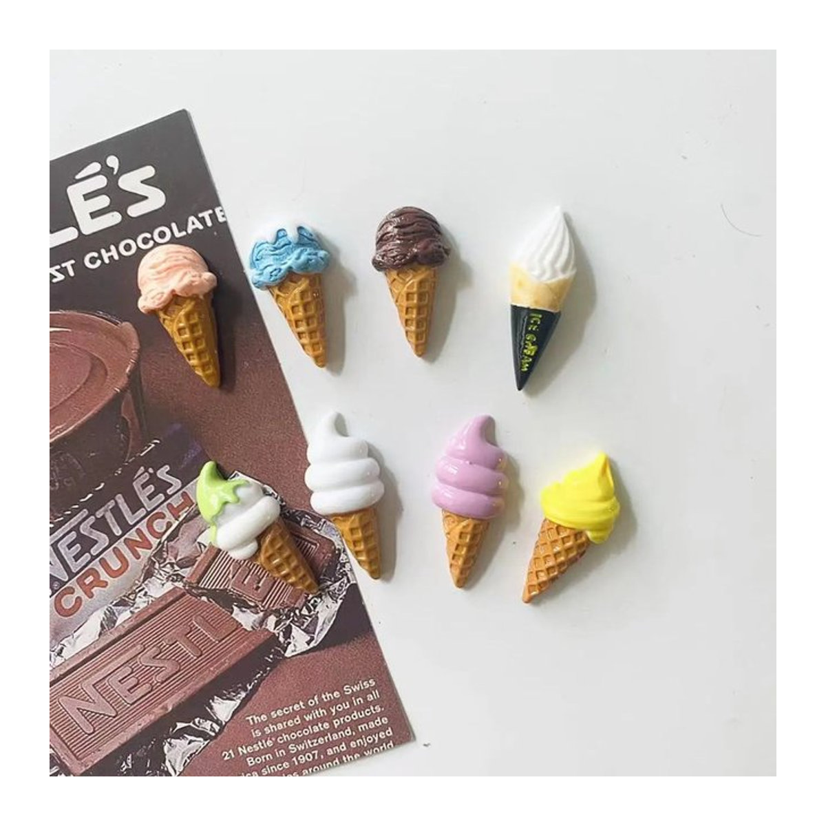8er Set Mini Eiswürfel Kühlschrankmagnete aus Kunstharz in Mehrfarbig - Bild 1