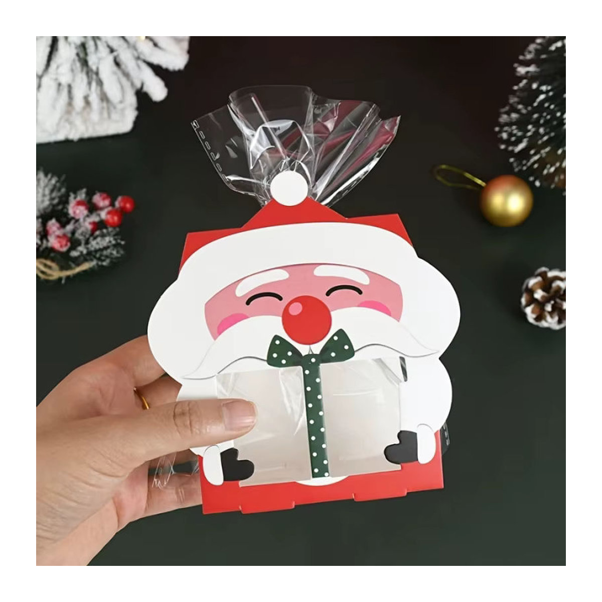 8er Set Weihnachtliche Santa Claus Geschenkboxen aus Papier für Süßigkeiten und Gebäck, Mehrfarbig - Bild 3