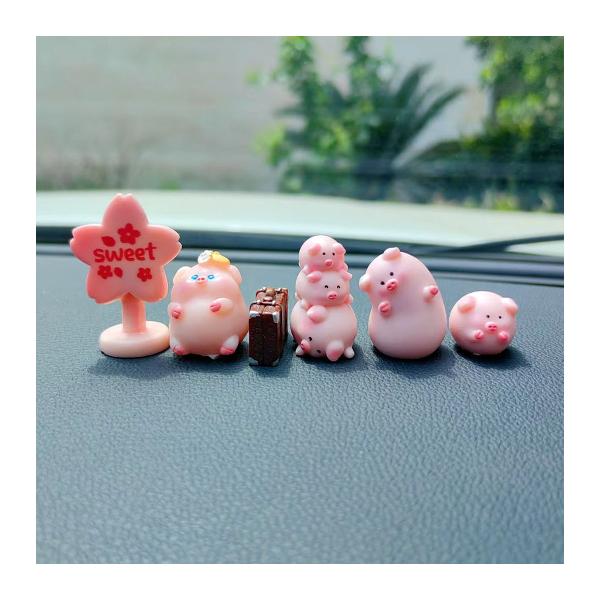 9 Stück rosa Schwein Miniatur Figuren aus Kunststoff für Bonsai, Mikrolandschaft und Fairy Garden Dekoration - Bild 1