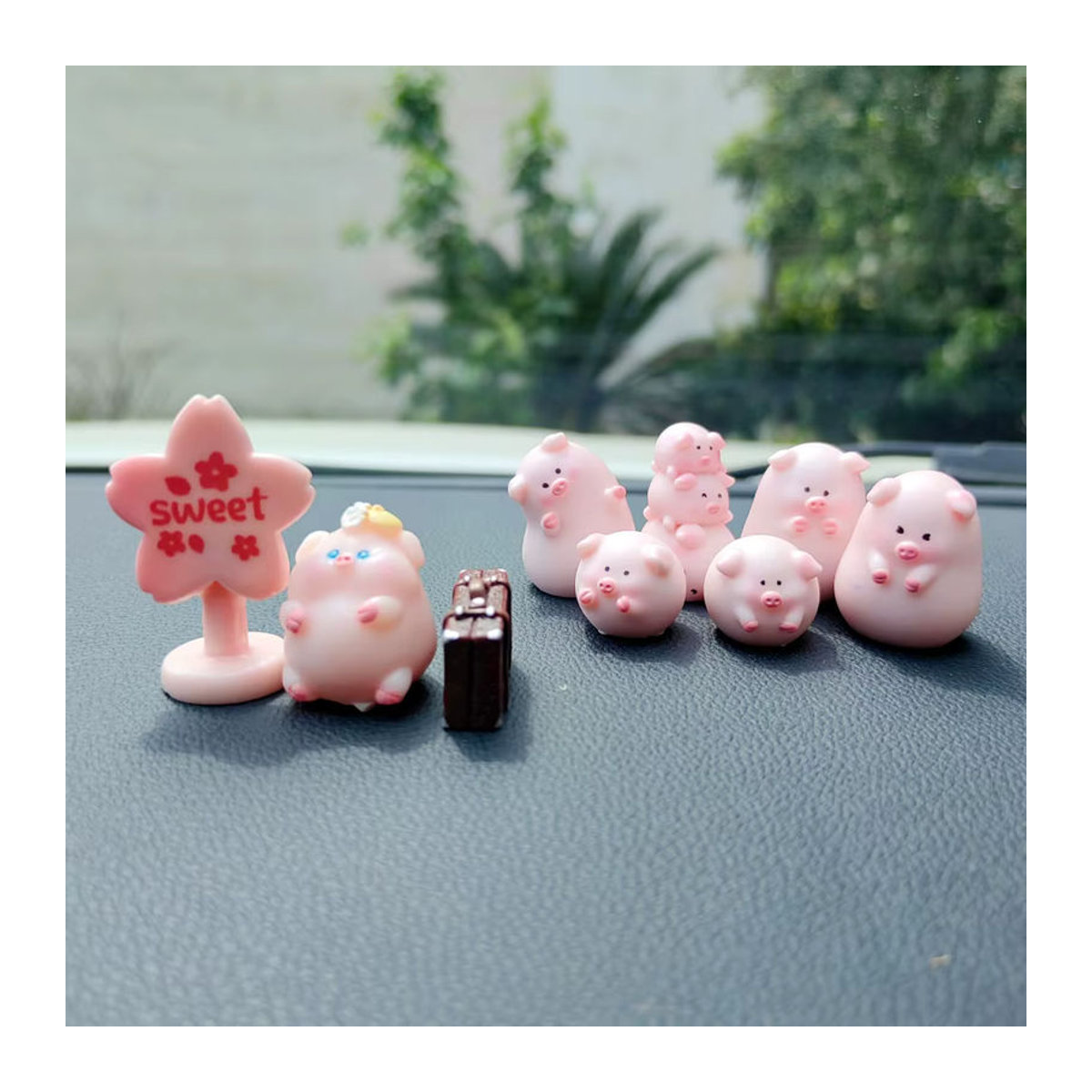 9 Stück rosa Schwein Miniatur Figuren aus Kunststoff für Bonsai, Mikrolandschaft und Fairy Garden Dekoration - Bild 2