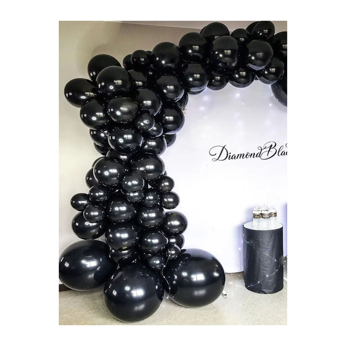 94-teiliges schwarzes Latex-Ballon-Set für Geburtstag, Hochzeit und Valentinstag in Rundform - Bild 3