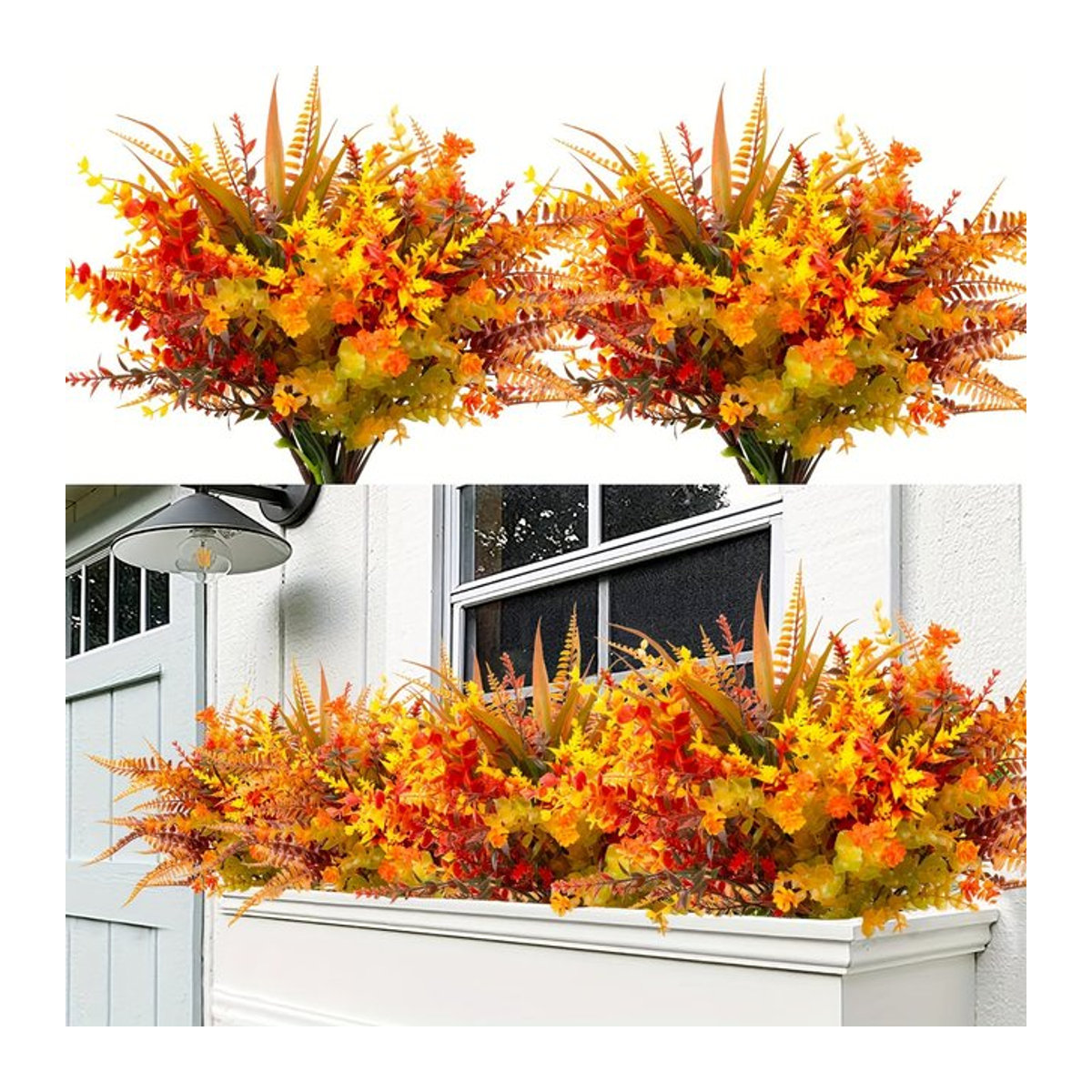 9er Set künstliche Herbstpflanzen in Mehrfarbig für Thanksgiving und Halloween Dekoration - Bild 1
