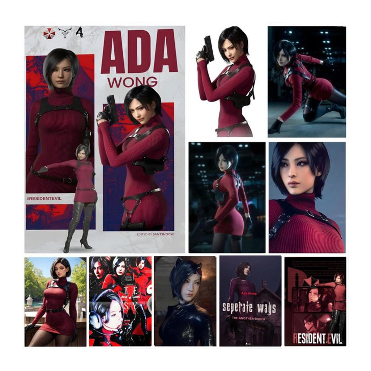 A-Ada W-Wong Poster, selbstklebender und wasserfester Kunstdruck als Wanddekoration, mehrfarbig und weiß, Rechteckig, B/H: 20 x 15 cm - Bild 1