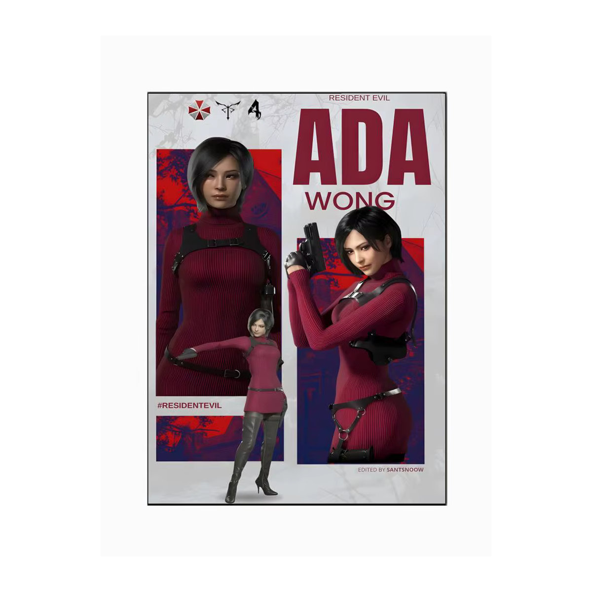 A-Ada W-Wong Poster, selbstklebender und wasserfester Kunstdruck als Wanddekoration, mehrfarbig und weiß, Rechteckig, B/H: 20 x 15 cm - Bild 7