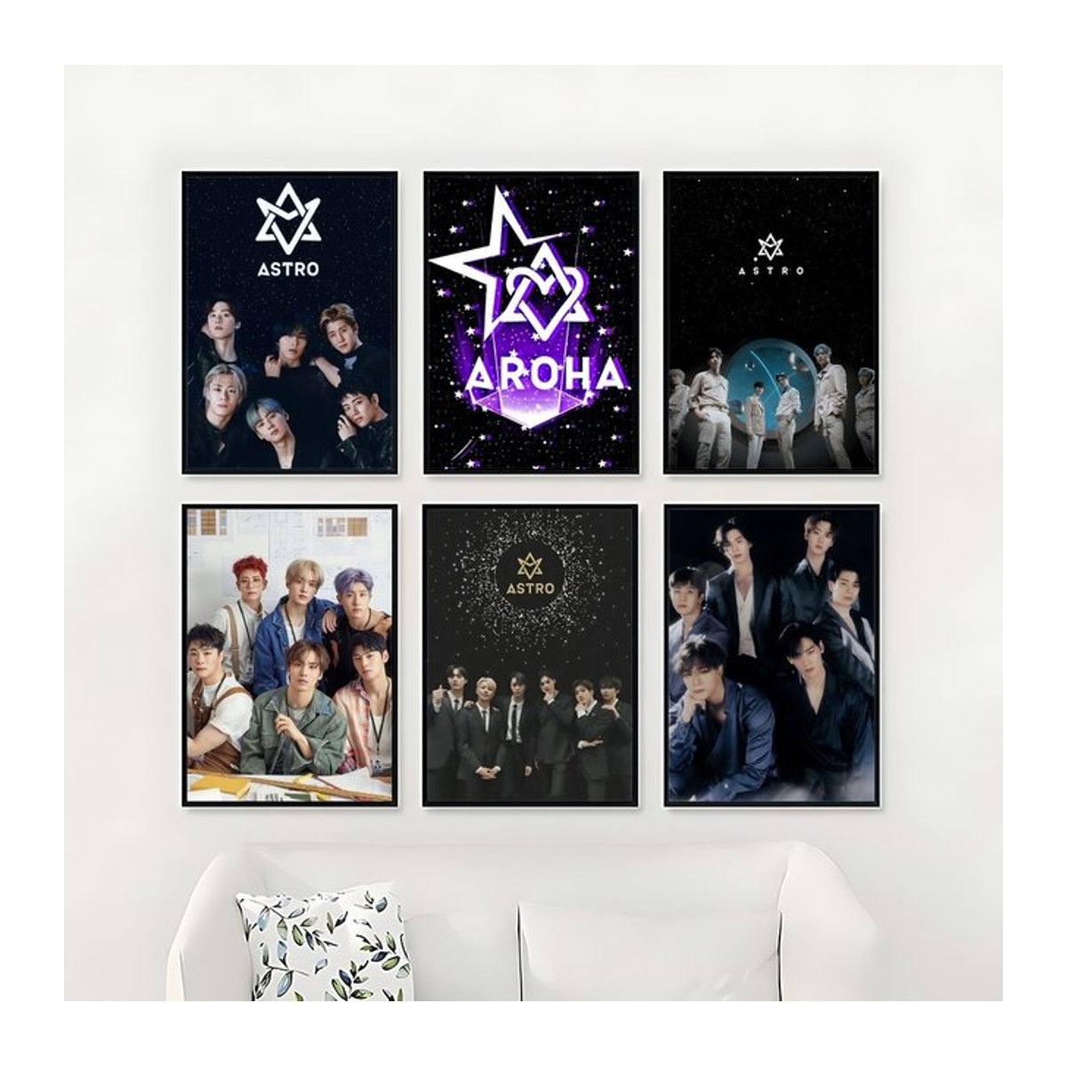 A-Astro Kpop Poster wasserfester Papieraufkleber für Wandmontage in Schwarz, Hochformat - Bild 1