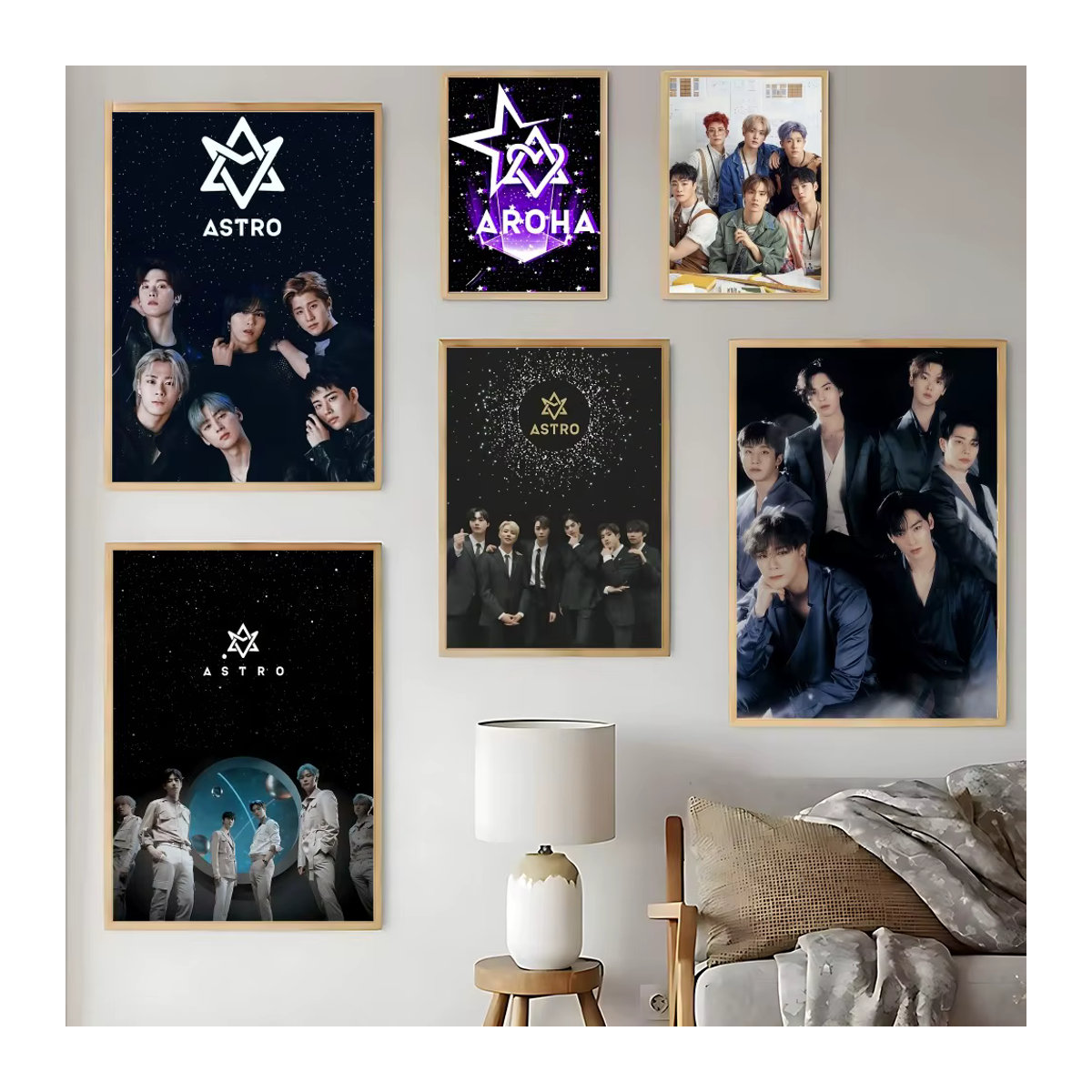 A-Astro Kpop Poster wasserfester Papieraufkleber für Wandmontage in Schwarz, Hochformat - Bild 2