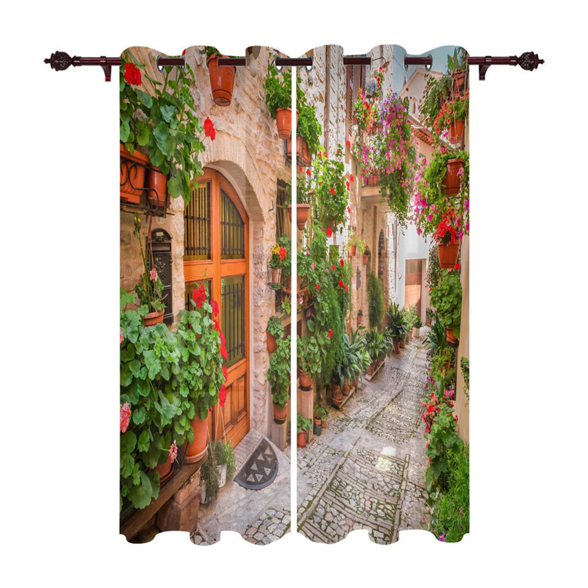 A Family Of Home Textiles Außenvorhang aus Stoff in Weiß für Garten, Balkon und Patio, B: 170 cm, H: 200 cm - Bild 1