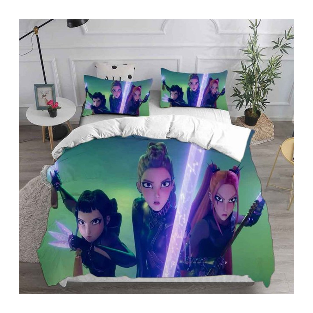 A Family Of Home Textiles Bettwäscheset KPop Dämonenjäger mehrfarbig, 2-3-teiliges Set mit Bettbezug und Kissenbezug, Einzeldecke EU Single, B/T/H: 135 x 200 cm - Bild 1