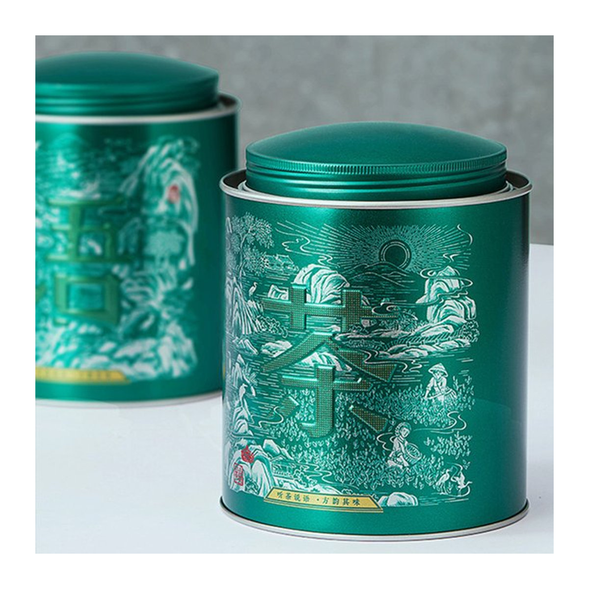 A-Nice Teeaufbewahrungsglas aus Glas und Metall, versiegeltes Teebehälter-Set in Schwarz und Mehrfarbig, rundes Design im orientalischen Stil - Bild 1