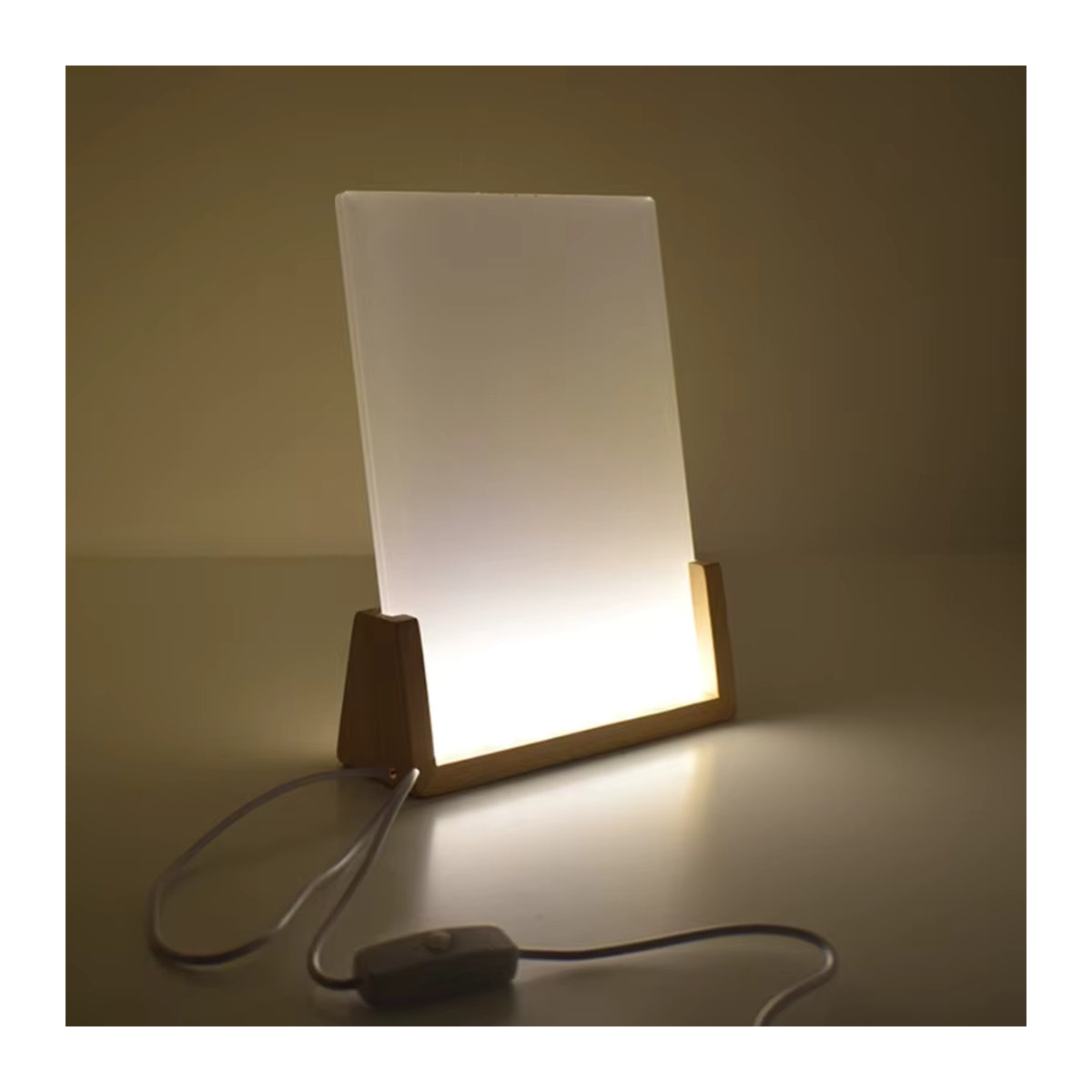 A0KC Sublimations-Acryl-Fotorahmen mit LED-Beleuchtung und Holzständer, transparenter Bilderrahmen für Heißpressmaschinen, rechteckig - Bild 3
