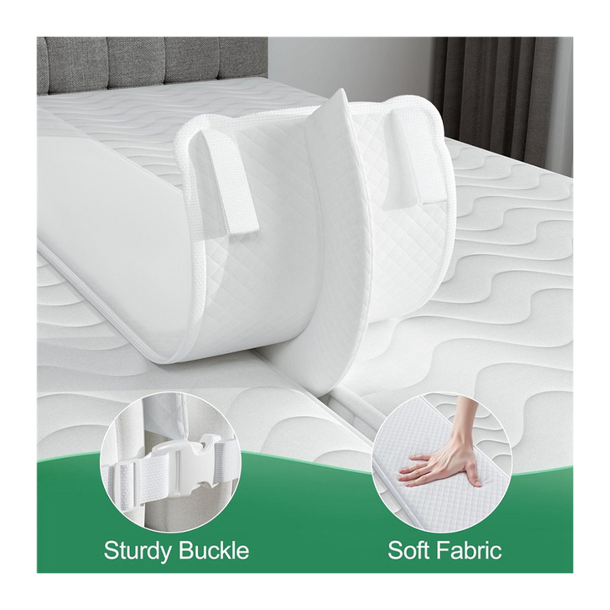 A72U Extra breite Bettbrücke Twin Bed Matratzenverbinder für Stayover in Weiß, 10 Zoll - Bild 1