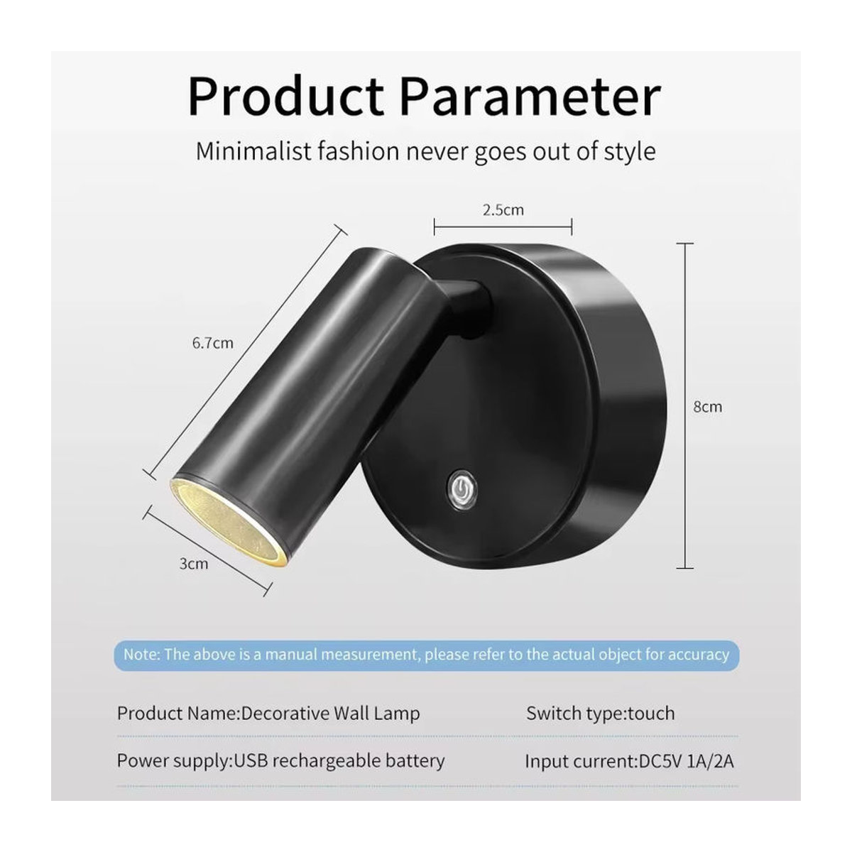 Aamasun LED Möbelbeleuchtung Weiß – Magnetischer USB wiederaufladbarer Strahler mit Touch-Sensor und Dimmfunktion - Bild 2