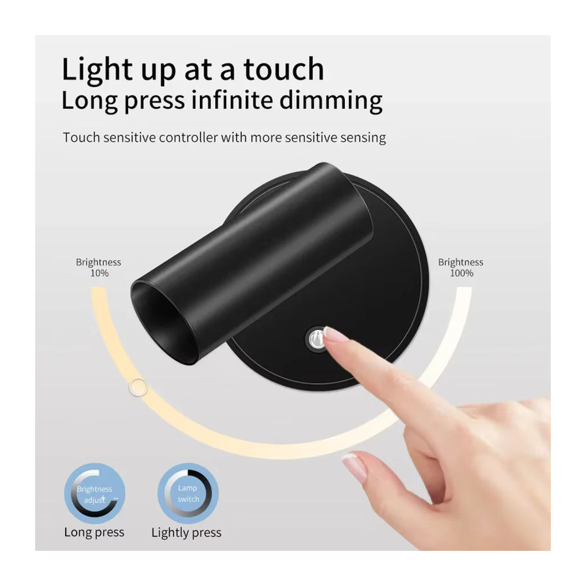 Aamasun LED Möbelbeleuchtung Weiß – Magnetischer USB wiederaufladbarer Strahler mit Touch-Sensor und Dimmfunktion - Bild 5