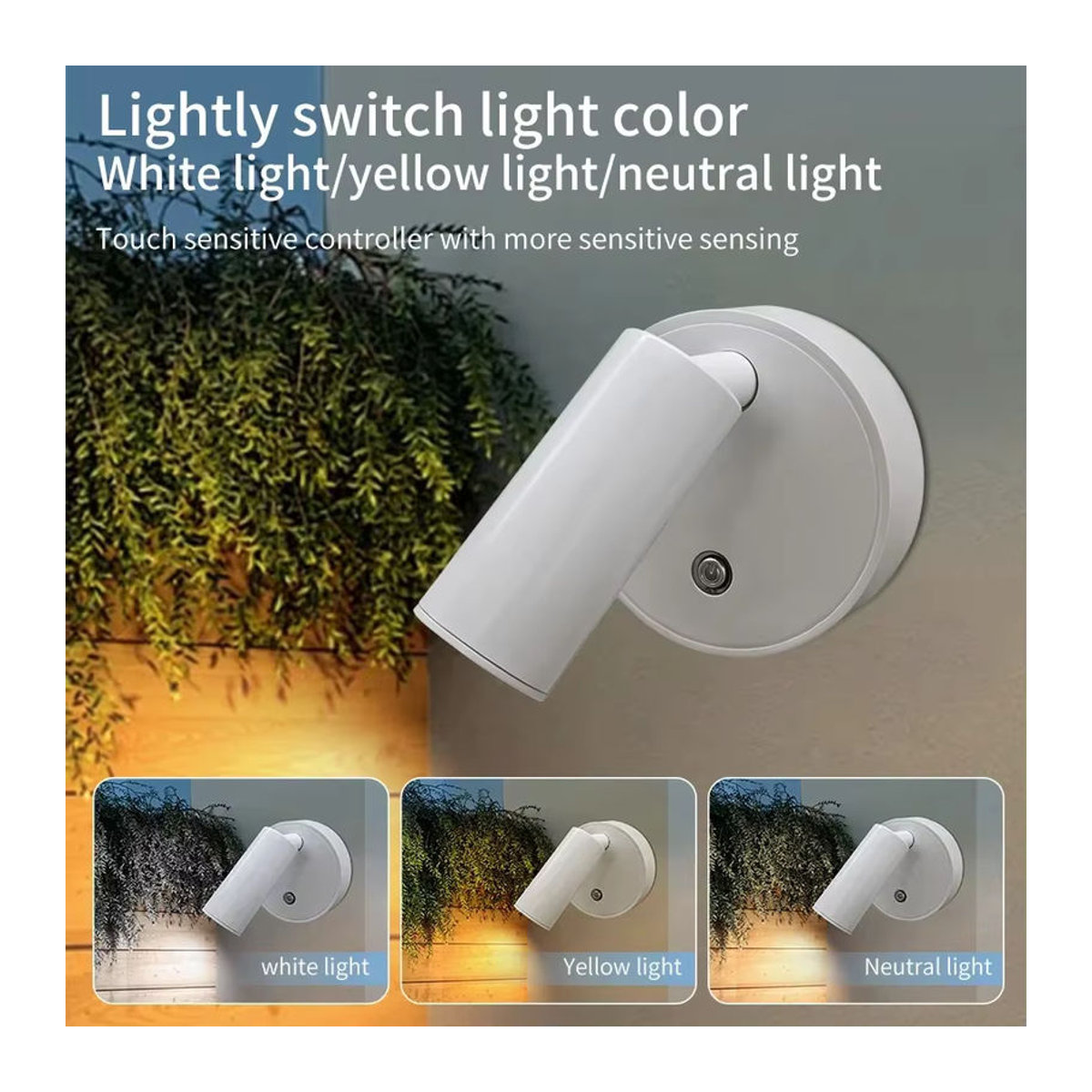 Aamasun LED Möbelbeleuchtung Weiß – Magnetischer USB wiederaufladbarer Strahler mit Touch-Sensor und Dimmfunktion - Bild 6