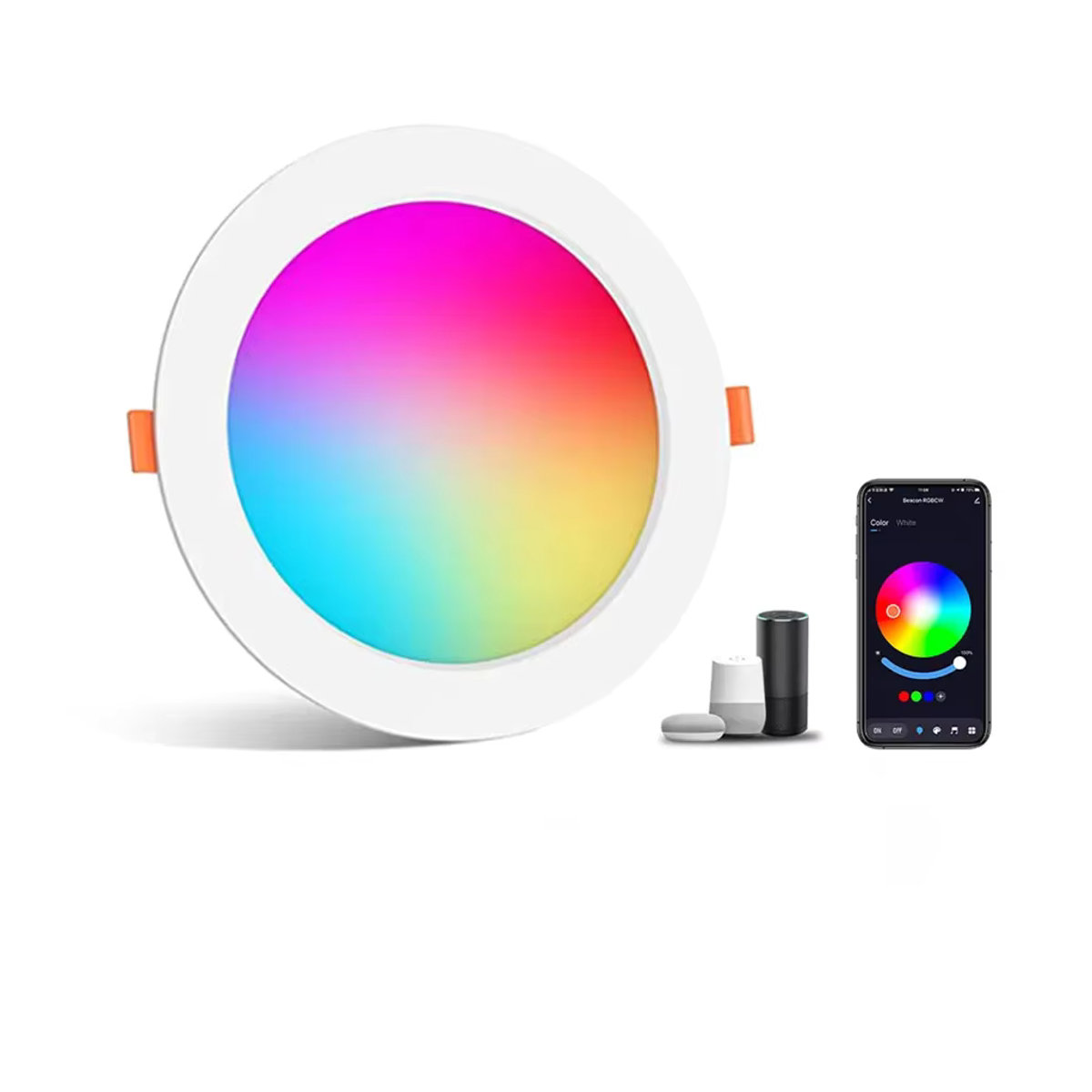 Aamasun Smart LED Downlight Zigbee Einbaustrahler Weiß mit Farbwechsel und Sprachsteuerung für Alexa und Google Home - Bild 5